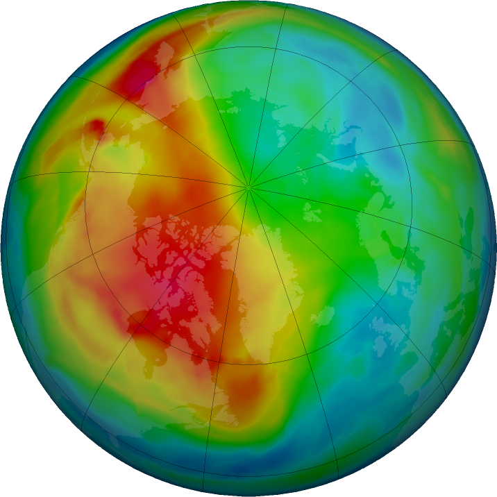 Arctic ozone map for 22 December 2017